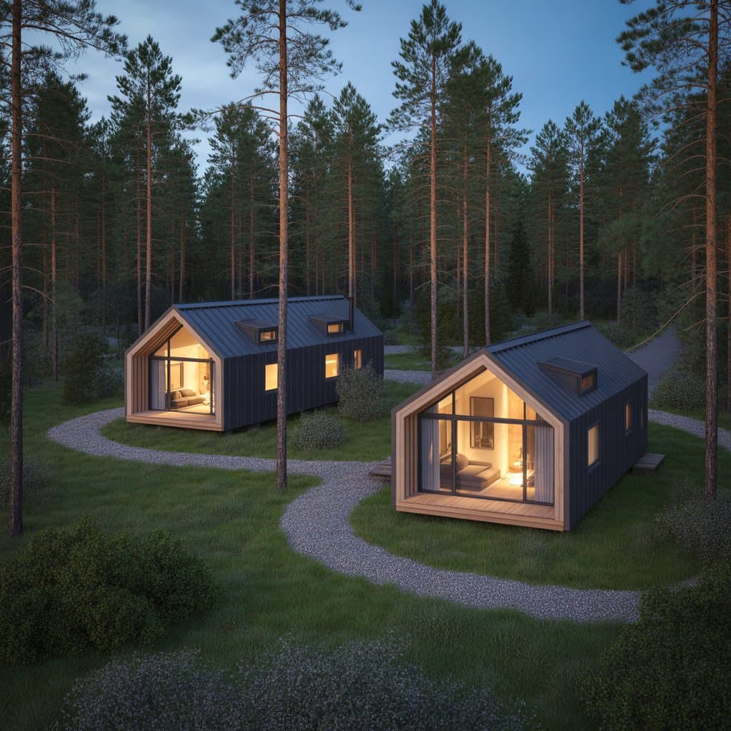 Main cabin with separate guest cabin on a Minnesota estate property